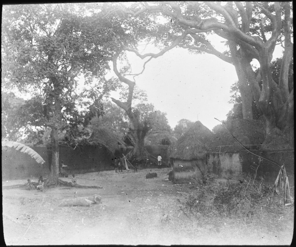The serpent temple at Ouidah, Dahomey (present-day Republic of Benin), photographed in the 19th century.